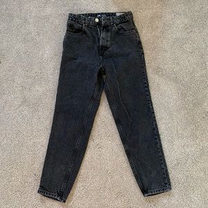 zara washed black mom jeans